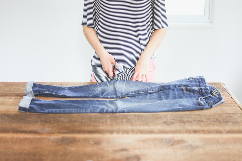 Make a Small Cut on Jeans with Scissors