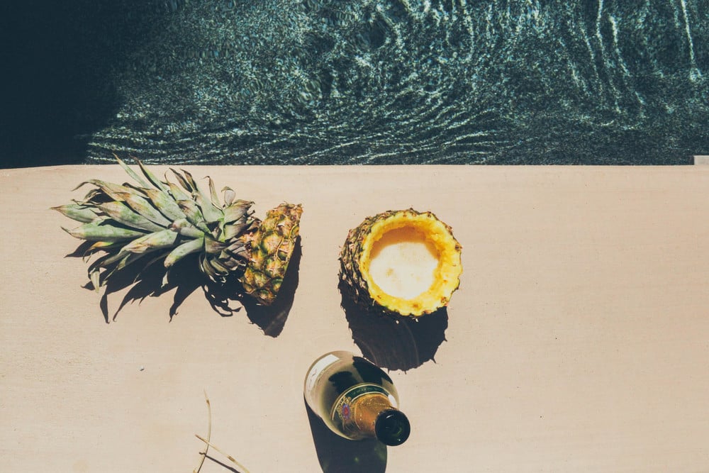 Summer Pool With Pineapple Drink